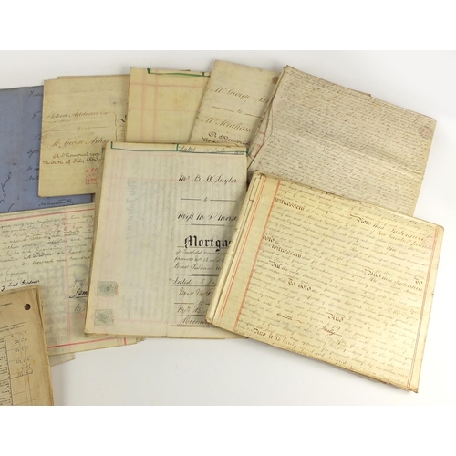 506 - Group of Canadian Lorrain silver mines shares certificates and 19th century and later indentures rel... 