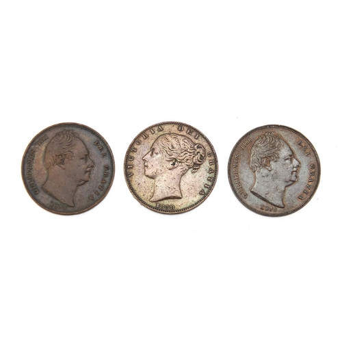 233 - Two George IV and Victoria Young Head farthings comprising dates 1836, 1837 and 1838