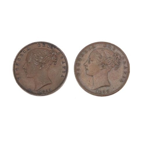 237 - Four Victoria Young Head farthings comprising dates 1853, 1854, 1857 and 1858