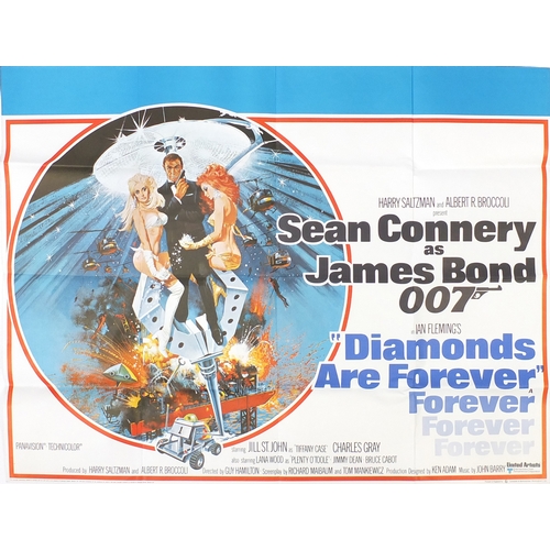 178 - Vintage James Bond 007 Diamonds Are Forever film poster, printed in England by Lonsdale & Bartholome... 