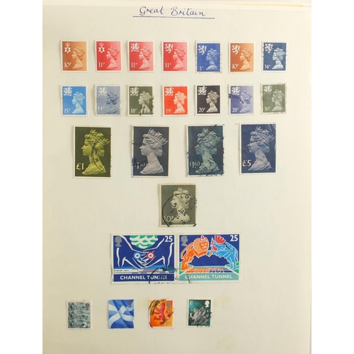 497 - British and World stamps arranged in three albums