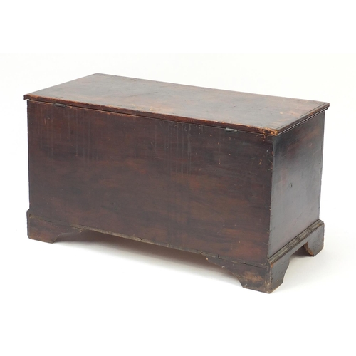 32 - Vintage pine blanket box with candle tray, 52cm H x 94cm W x 45cm D