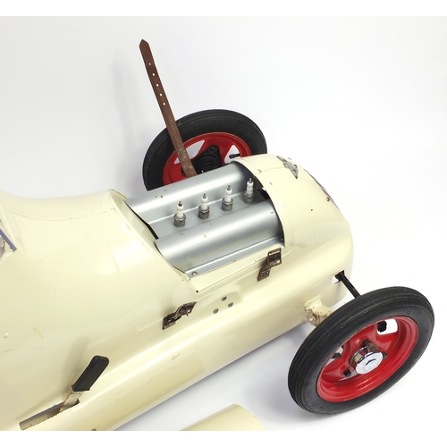 153 - 1940's/50's Austin Pathfinder pedal car with detachable bonnet showing a Faux twin cam engine, appro... 