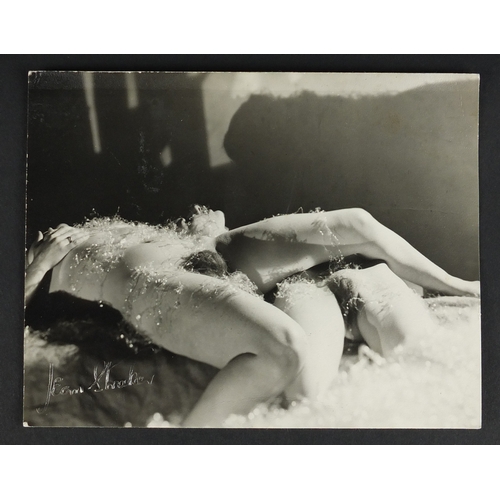 190 - Jean Straker black and white photograph of two nudes with embossed stamp and Femina Library copyrigh... 