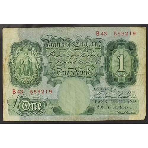 255 - Good collection of Bank of England bank notes including Cashiers Cyril Patrick Mahon, Basil Gage Cat... 