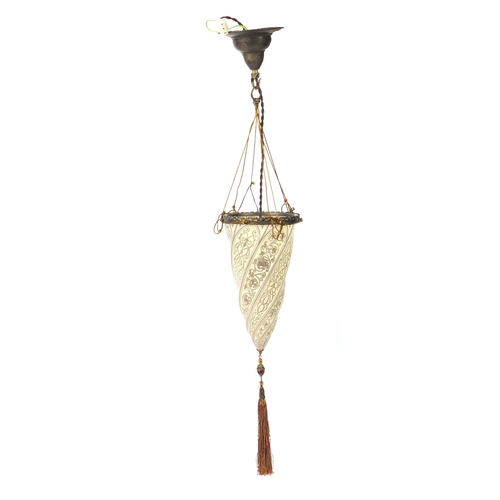 683 - Venetian Cesendello glass suspension fortuny, 38cm high excluding the mount