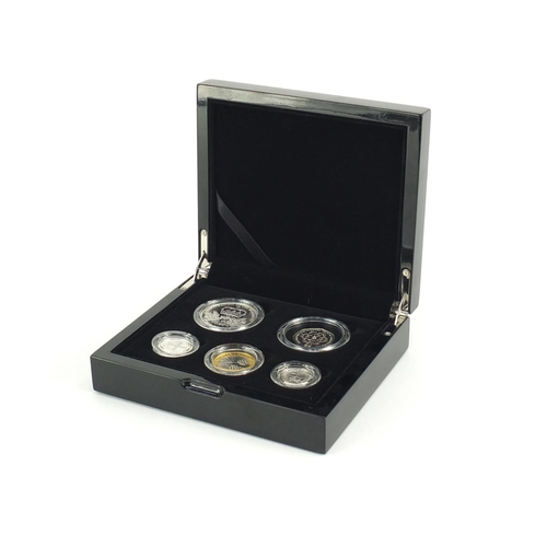2632 - 2010 United Kingdom silver piedfort set with certificate numbered 1594 and case
