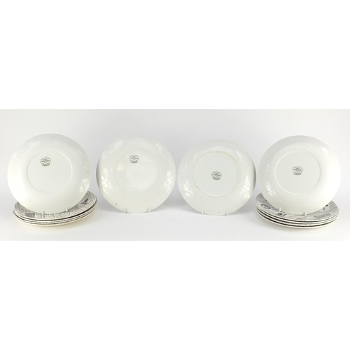2173 - Set of twelve Ridgway Homemaker dinner plates, designed by Enid Seeney, each 25.5cm in diameter