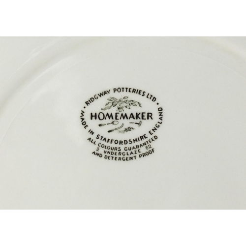 2173 - Set of twelve Ridgway Homemaker dinner plates, designed by Enid Seeney, each 25.5cm in diameter