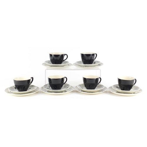 2176 - Six Ridgway Homemaker trio's, designed by Enid Seeney, each cup 7cm high