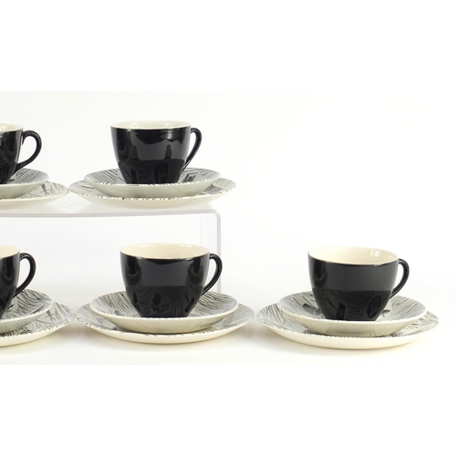 2176 - Six Ridgway Homemaker trio's, designed by Enid Seeney, each cup 7cm high
