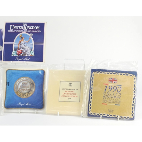 2652 - Seven United Kingdom brilliant uncirculated coin collections comprising dates 1984, 1985, 1986, 1987... 