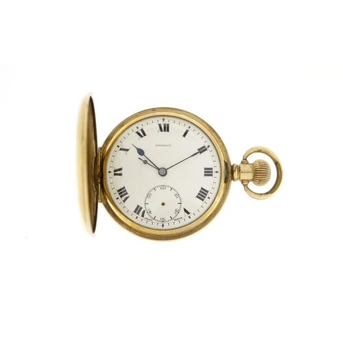 2902 - Gentleman's gold plated Pinacle pocket watch, 5cm in diameter