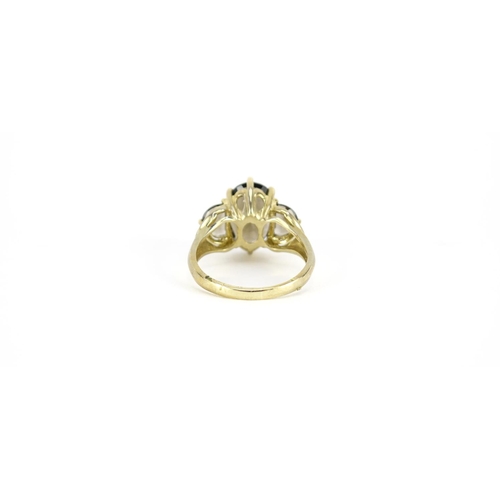2687 - 9ct gold smoky quartz ring, size V, 6.3g