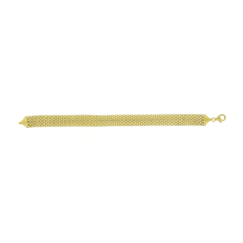2699 - 9ct gold flattened link bracelet, 19cm long, 6.6g