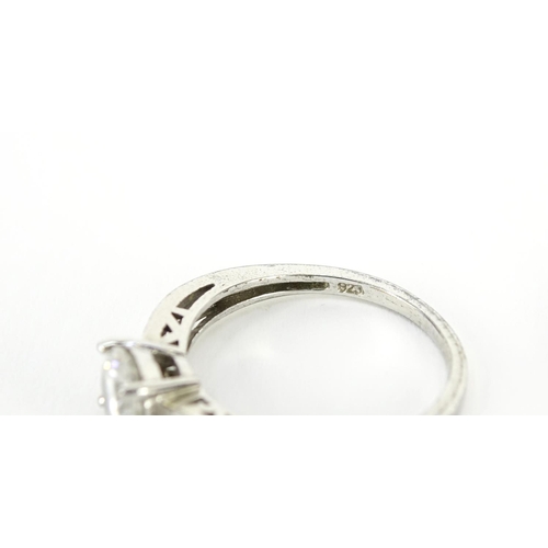 2956 - Ten silver rings set with semi precious stones, various sizes, 37.5g