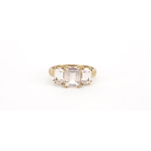 2895 - 9ct rose gold pink stone ring, size T, 3.5g