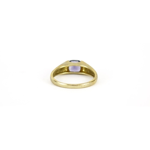 2923 - 9ct gold amethyst, size U, 3.4g