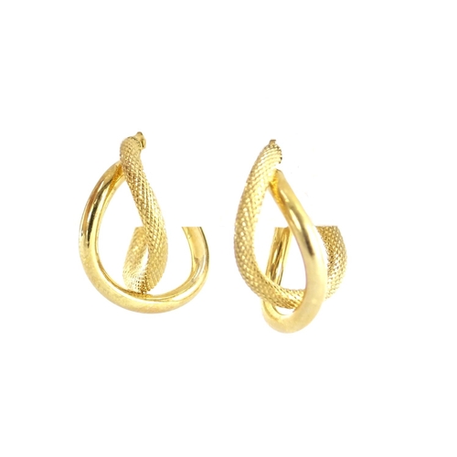 2777 - Pair of 9ct gold hoop earrings, 2cm in diameter, 1.6g