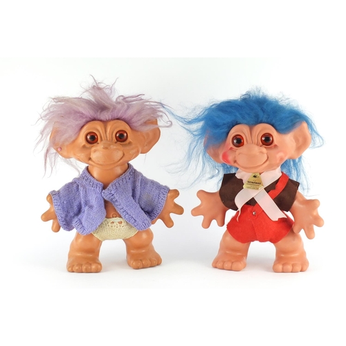 2386 - Two large 1960's Dam Things Trolls including an Iggynormous, each approximately 30cm high