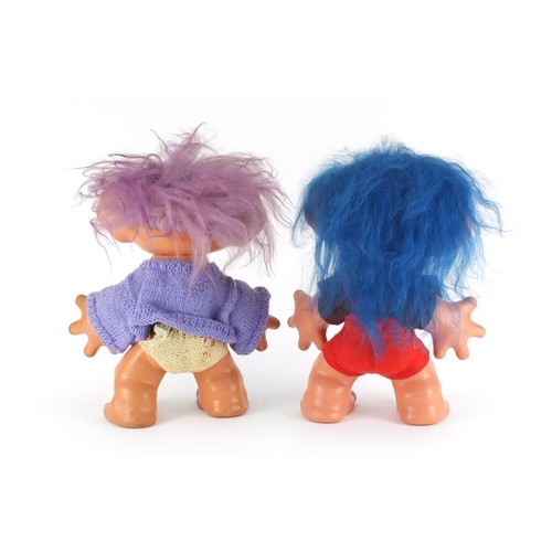 2386 - Two large 1960's Dam Things Trolls including an Iggynormous, each approximately 30cm high