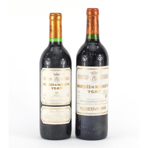 2256 - Two bottles of Marqués de Murrieta Ygay red wine comprising dates 1989 and 1995