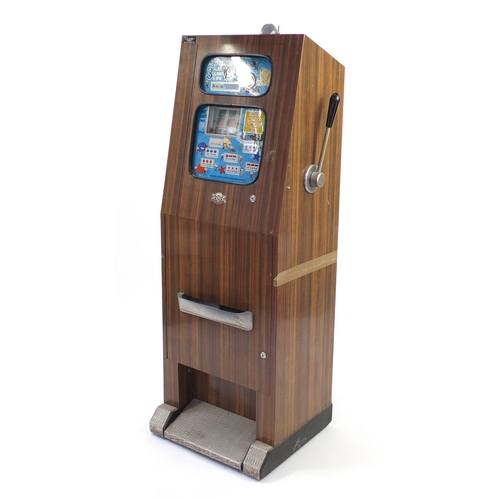 2045 - Vintage One Arm Bandit bell fruit slot machine, 154cm H x 59cm W (including the arm) x 48.5cm D