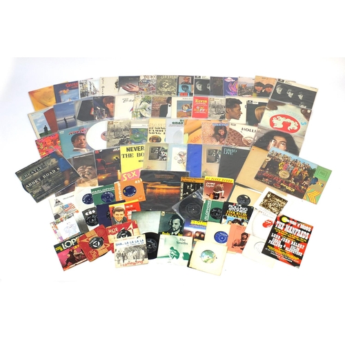 2124 - Vinyl LP's and singles including The Beatles Abbey Road with misaligned Apple sleeve, Sgt. Pepper's ... 