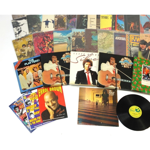 2126 - Vinyl LP's and programmes including Syd Barrett The Madcap Laughs on Harvest SHVL765, The Kinks, Rod... 