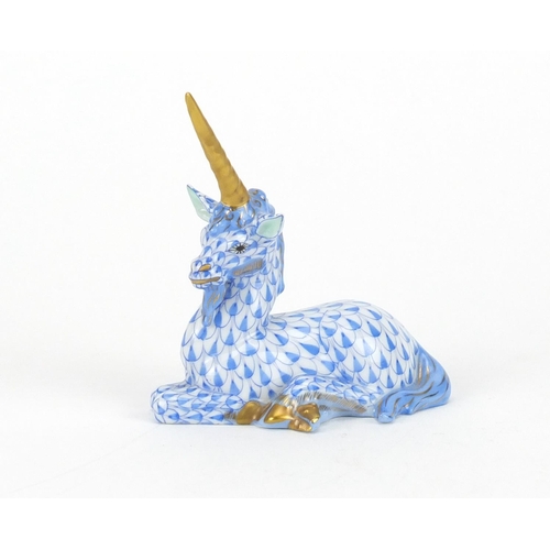 2253 - Herend of Hungary hand painted unicorn, 8cm wide