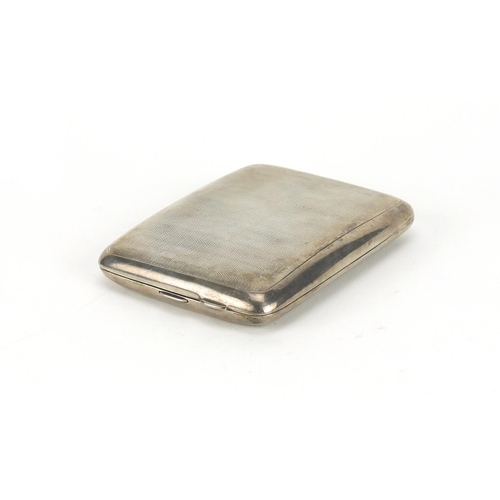 2567 - Rectangular silver cigarette case with engine turned decoration, by S J Rose & Son Birmingham 1923, ... 