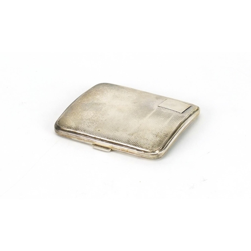 2602 - Rectangular silver cigarette case with gilt interior, by Cohen & Charles London 1929, 59.0g