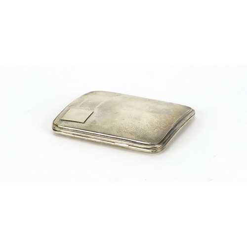 2602 - Rectangular silver cigarette case with gilt interior, by Cohen & Charles London 1929, 59.0g