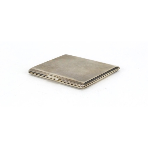 2574 - Rectangular silver cigarette case with Royal Counties Agricultural Society engraved crest to the ins... 