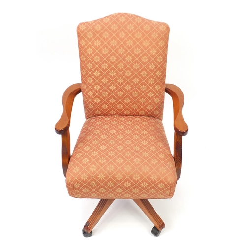 2058 - Pine framed captains chair, 92cm high