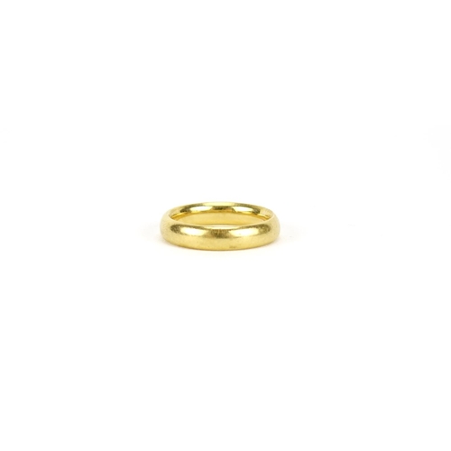 2670 - 22ct gold wedding band, size K, 6.5g