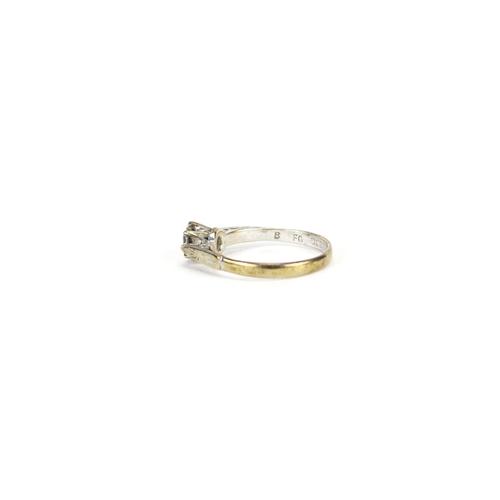 2911 - 9ct white gold diamond solitaire ring size I, 1.6g