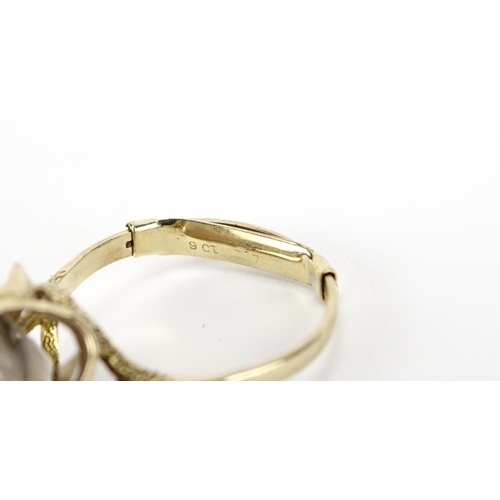 2881 - 9ct gold smoky quartz ring, size P, 3.5g