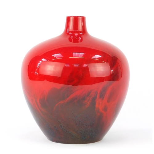 2203 - Royal Doulton Flambe glazed vase, decorated with an abstract design, numbered 1616, 22cm high