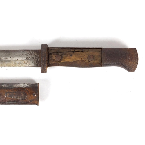 544 - *Description amended 06-09-19* German Military interest bayonet and scabbard, 40.5cm long