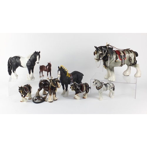 292 - Model horses including Leonardo Collection, the largest 24cm high