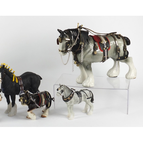 292 - Model horses including Leonardo Collection, the largest 24cm high