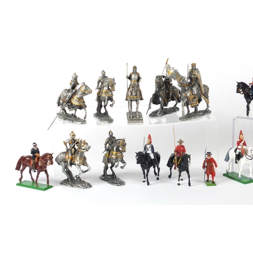 137 - Model soldiers on horseback some hand painted including Britains and Veronese, each approximately 9.... 