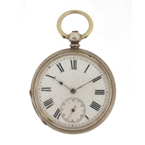 405 - 800 grade silver open face pocket watch with a Black Forest watch stand, the watch 4.9cm in diameter... 