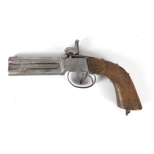 541 - Decorative double barrel percussion style pistol, 23cm long