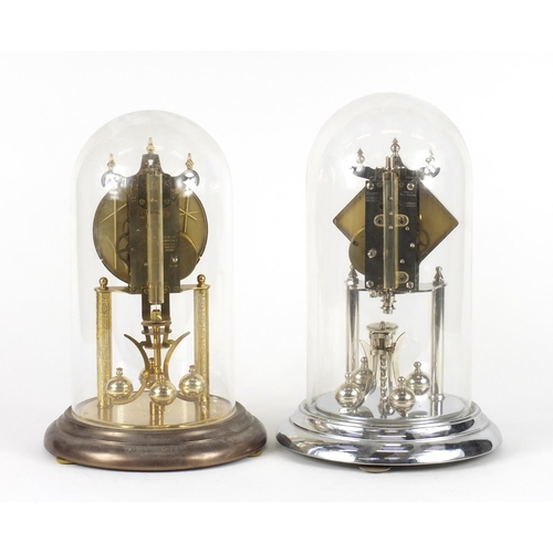 69 - Two Anniversary clocks including Kundo with glass dome, the largest 31cm high