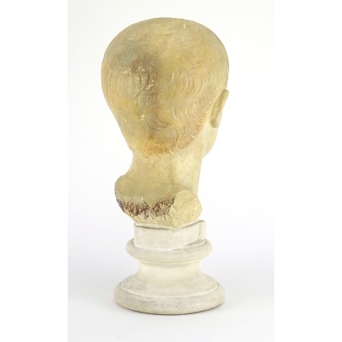2191 - Plaster bust of a young male, 43.5cm high