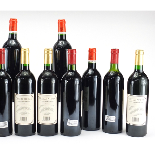 2273 - Twelve bottles of mature claret red wine comprising four bottles of 1997 Chateau Pichon Lussac St Em... 
