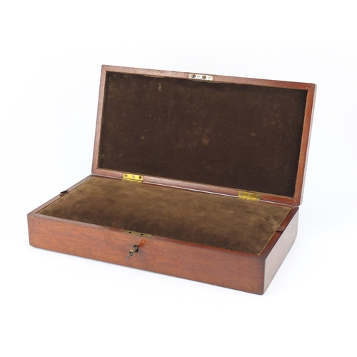 2277 - Early 19th century velvet lined mahogany case, with brass cartouche engraved SDR W F Goosh Newton Ab... 