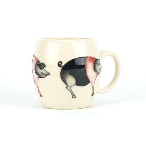 2157 - Moorcroft pottery pig mug, 9cm high